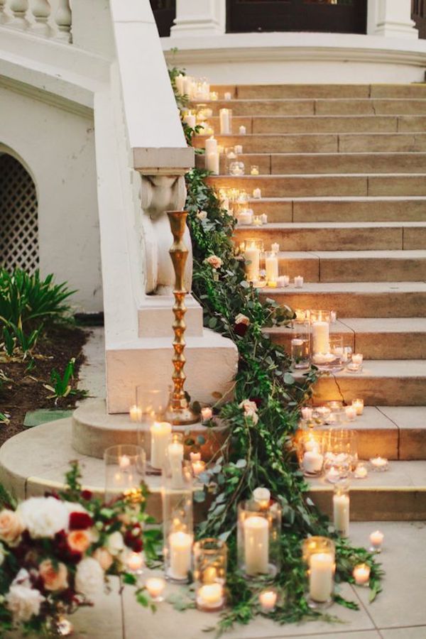 boda de invierno con velas