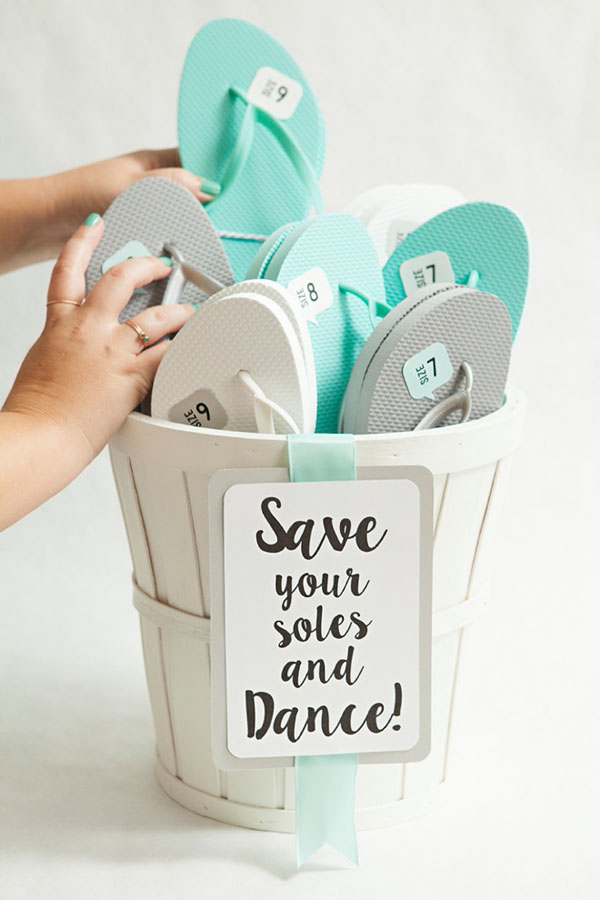 Chanclas de boda de bricolaje