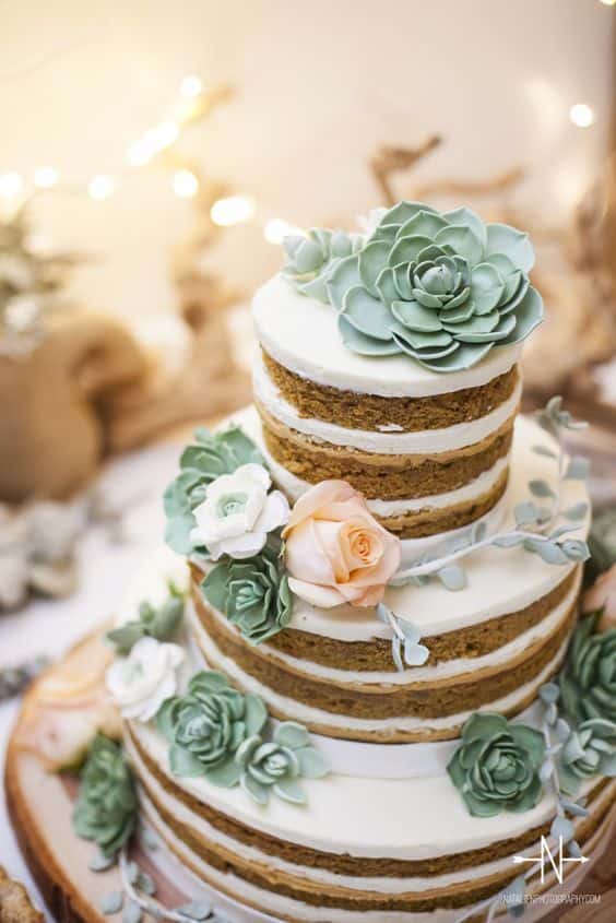 pastel de bodas suculentas