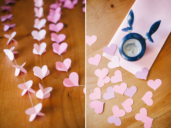 Guirnalda de corazones de bricolaje