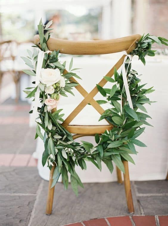 decoración de la silla de la boda
