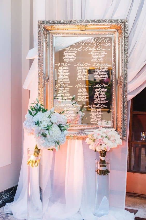 cuadro de boda espejo