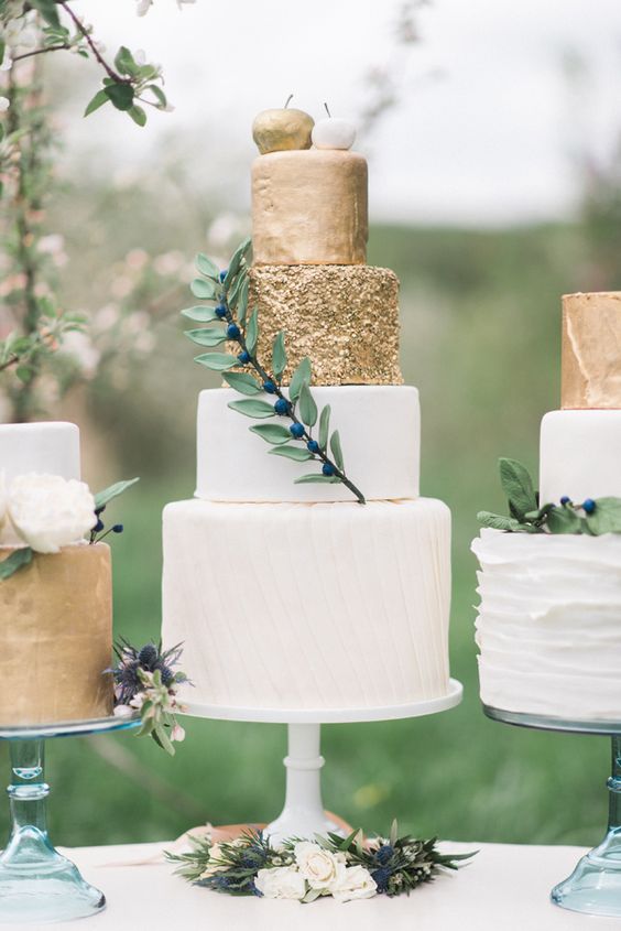 pastel de boda botánico