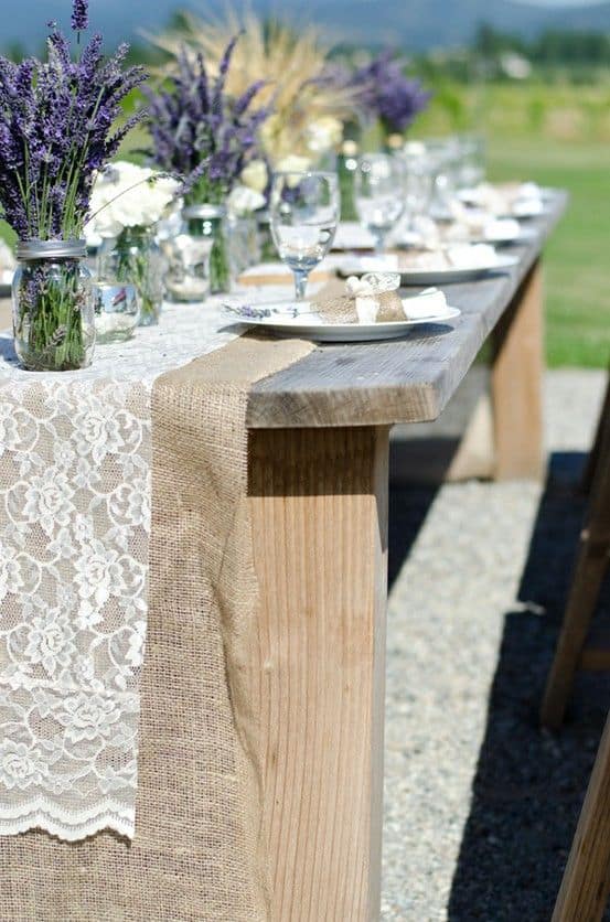 centro de mesa de boda lavanda