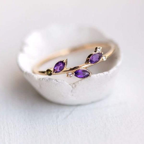 anillo con amatista