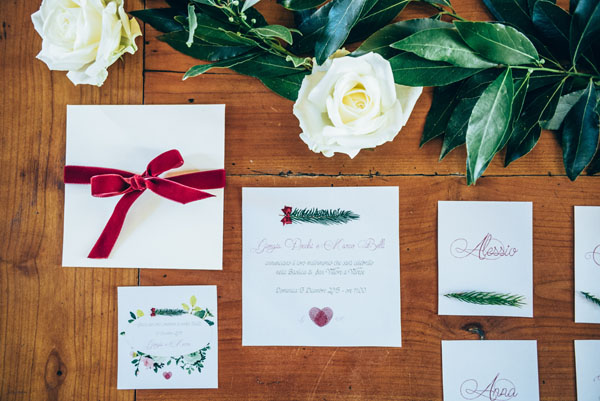 participación de la boda en navidad