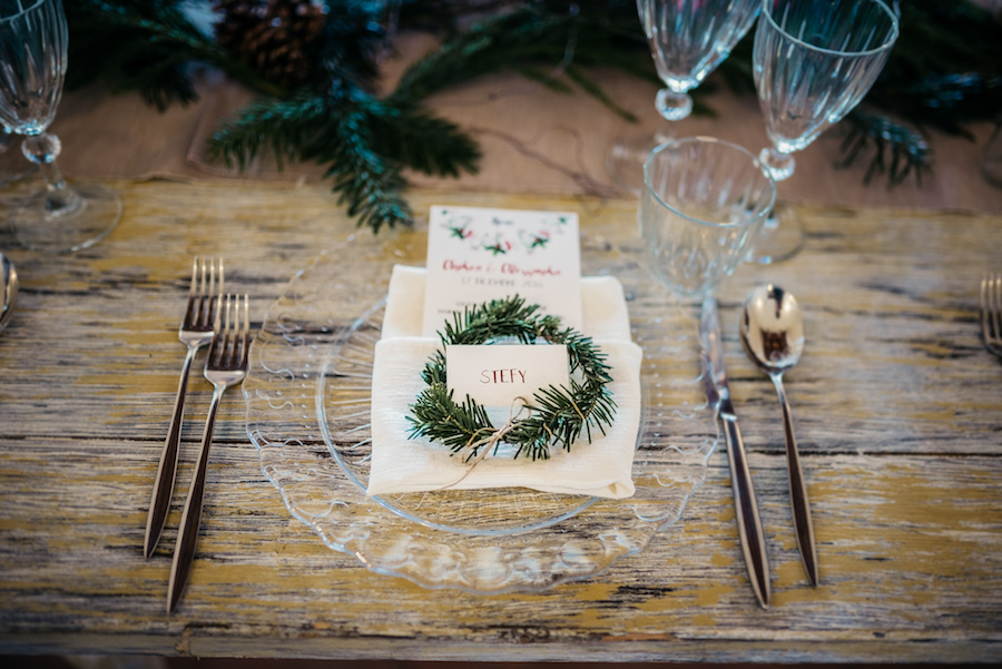 mise en place boda en navidad