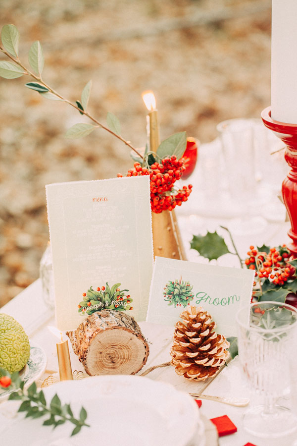 mesa de boda en navidad