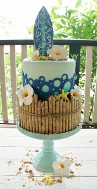 pastel de bodas tropical