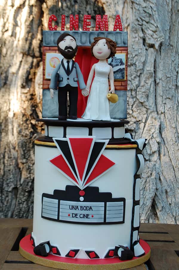 pastel de bodas de cine. boda de película