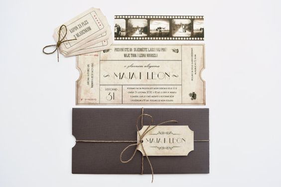 invitaciones de boda tema de cine