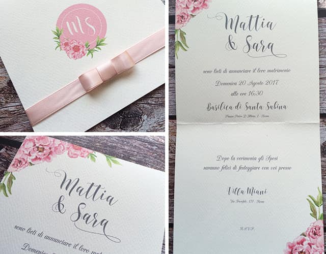 anuncios de boda con peonías