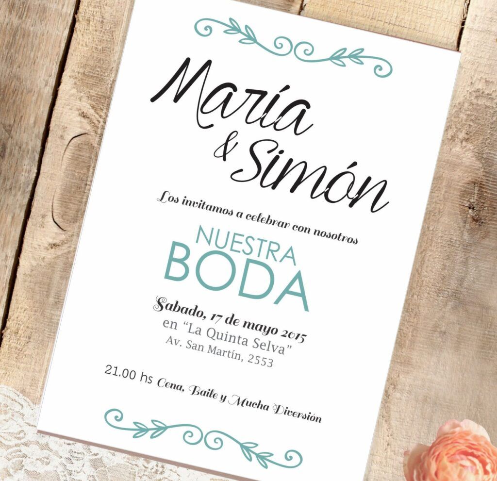 texto invitaciones de boda elegantes