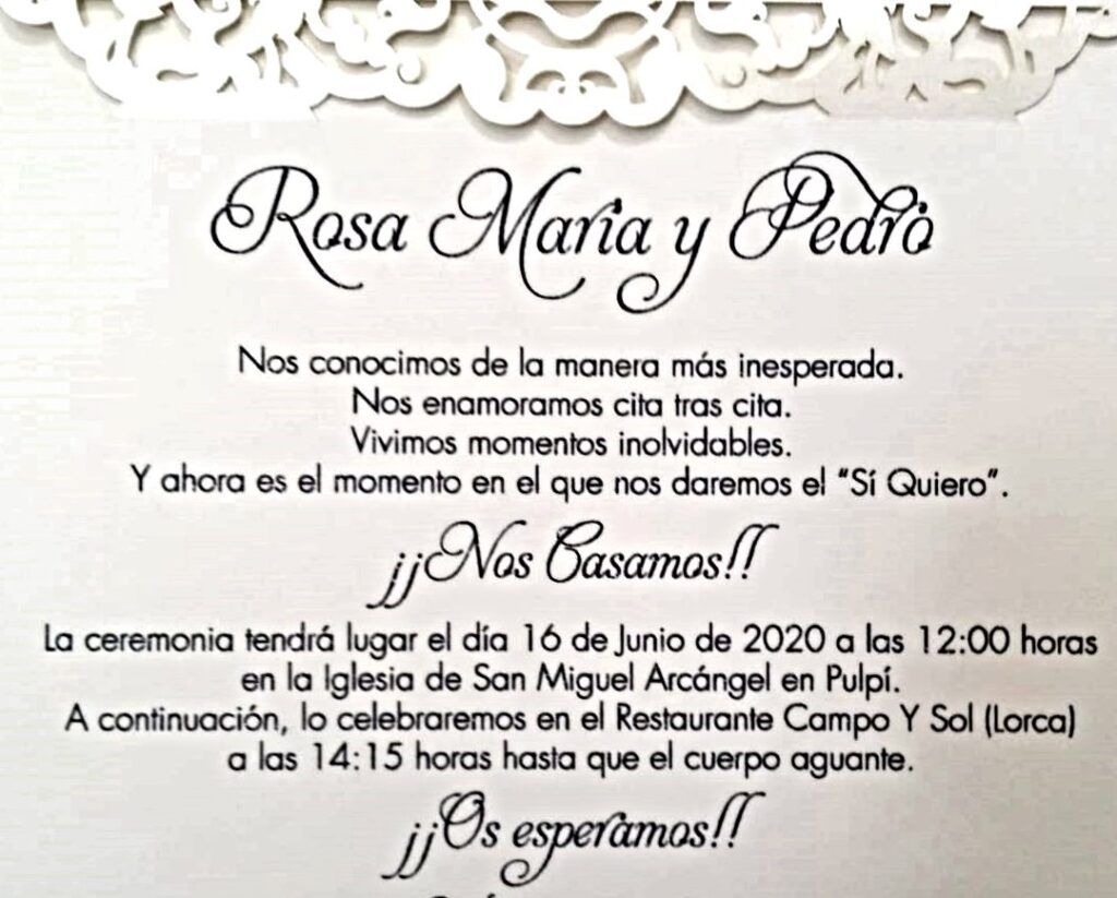 texto invitaciones de boda