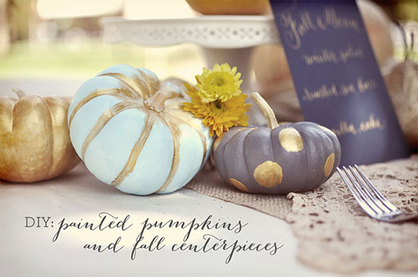 Calabazas pintadas con bricolaje