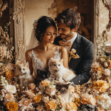 Mascotas en la ceremonia de boda